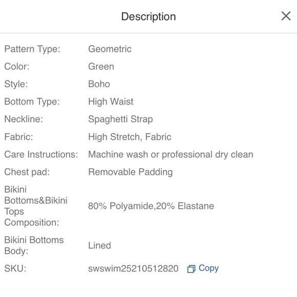 🌸 3/$25 SHEIN Green Bikini Swimwear - Picture 8 of 9